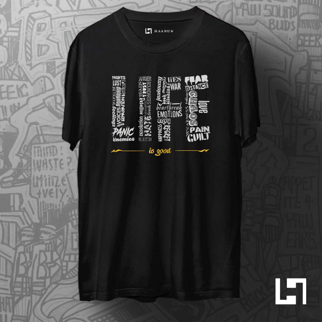 Life is Good Crew Neck Sleeve Unisex T-Shirt - Haanum