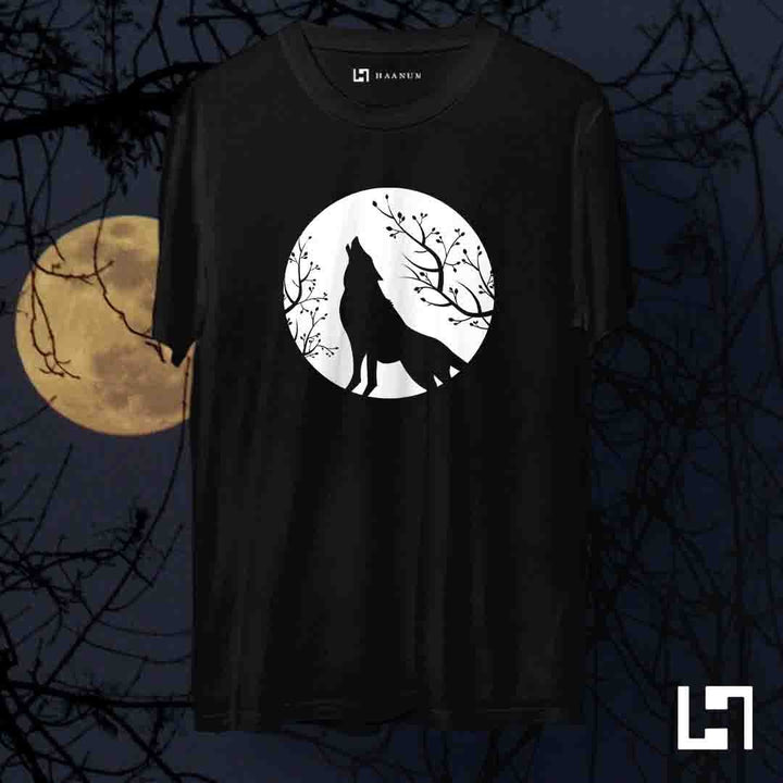 Lone Wolf Crew Neck Half Sleeve Unisex T-Shirt - Haanum