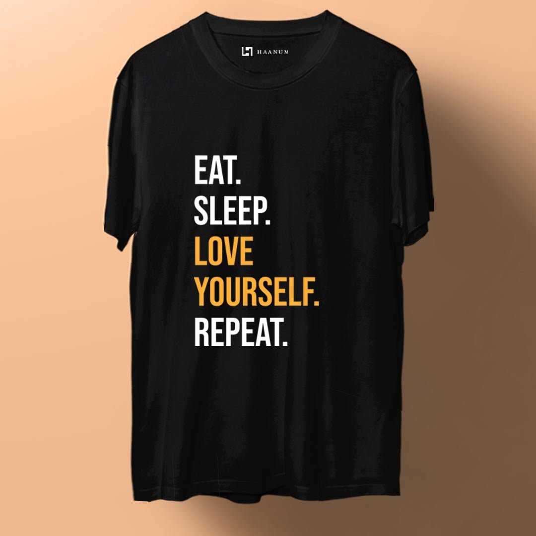Love Yourself Crew Neck Half Sleeve Unisex T-Shirt - Haanum