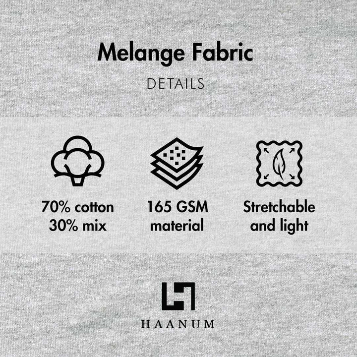 Magenta Melange Crew Neck  Half Sleeve Unisex T-shirt - Haanum