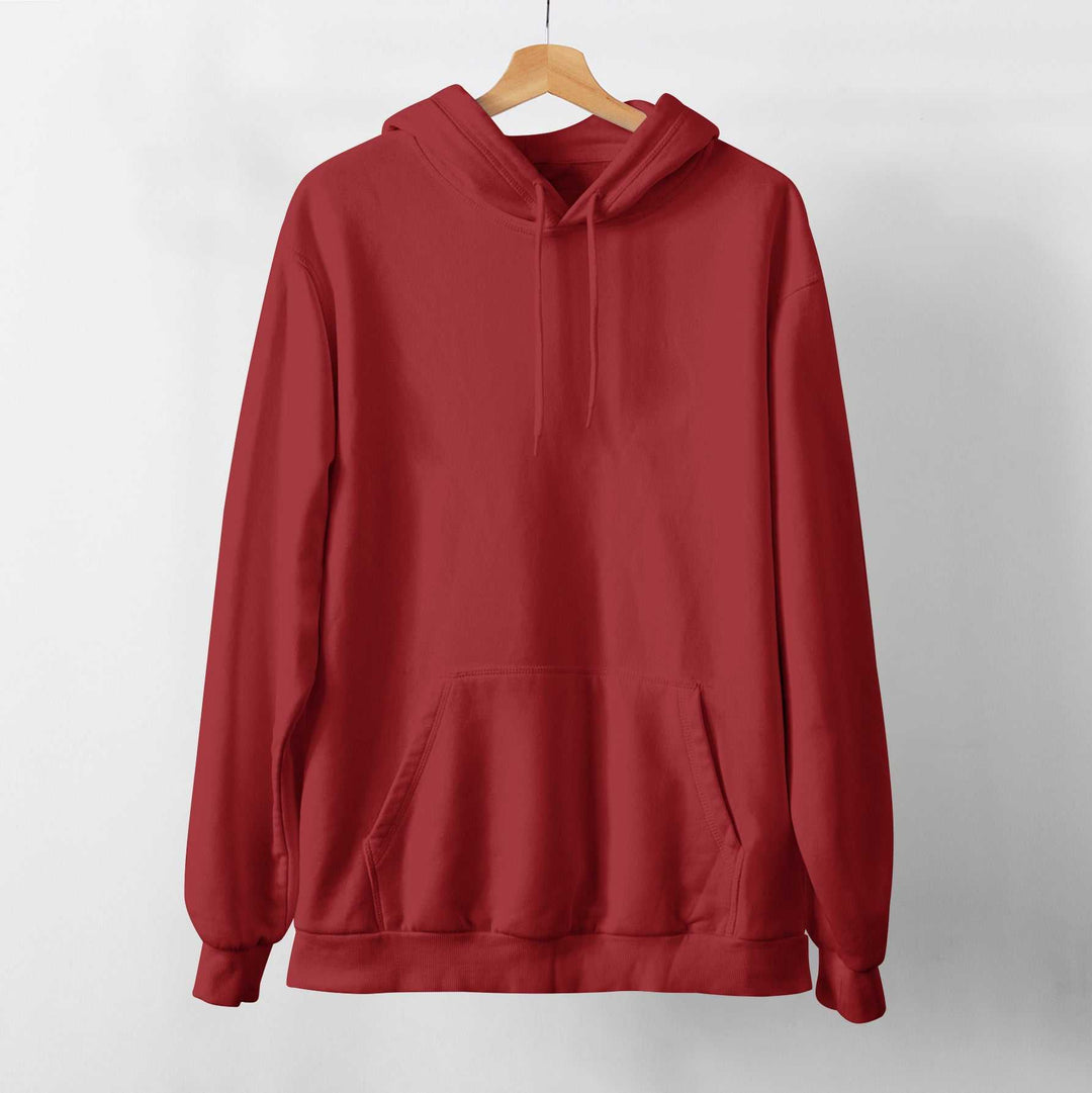 Maroon Unisex Hoodie Plain - Haanum