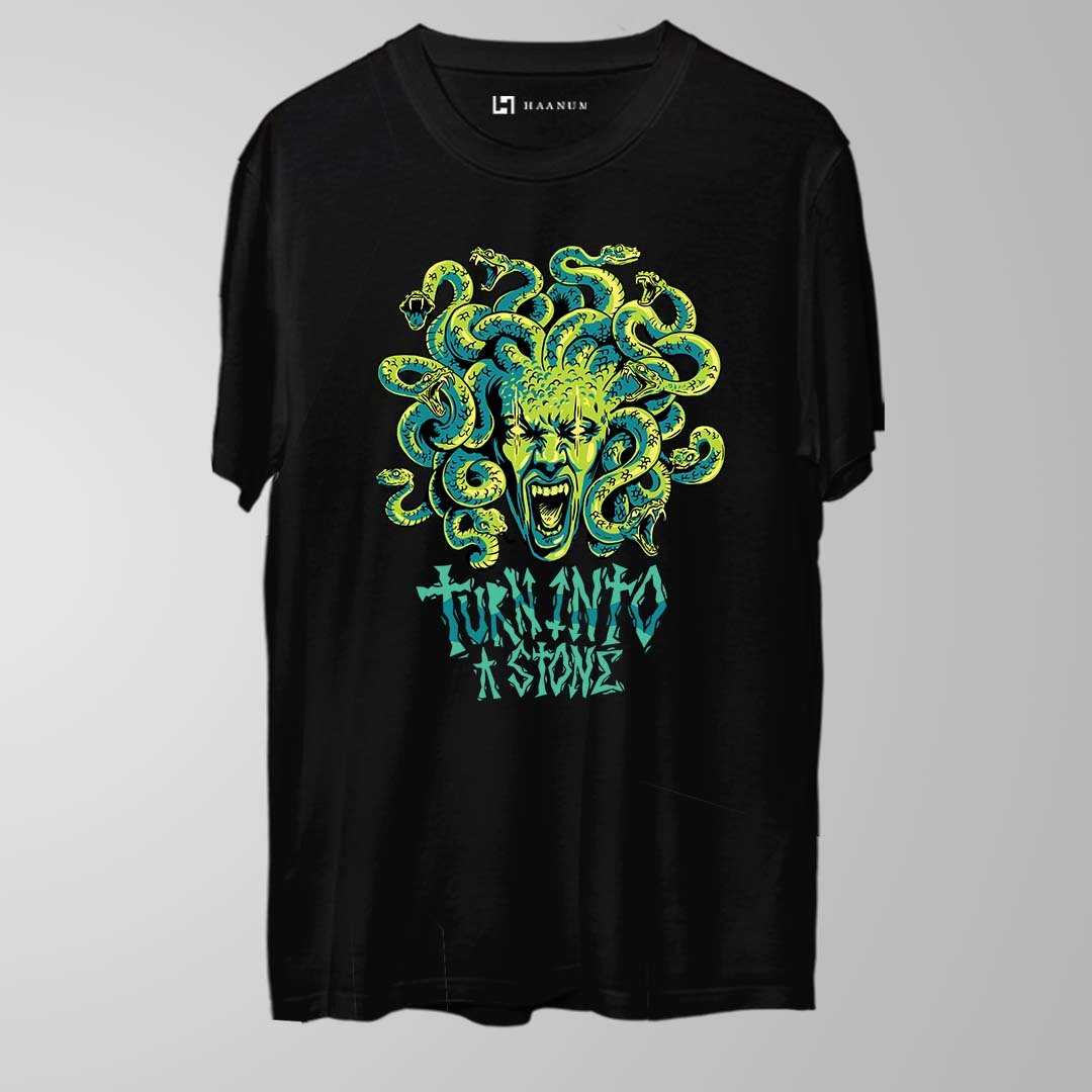 Medusa Round Neck Half Sleeve Unisex T-Shirt - Haanum
