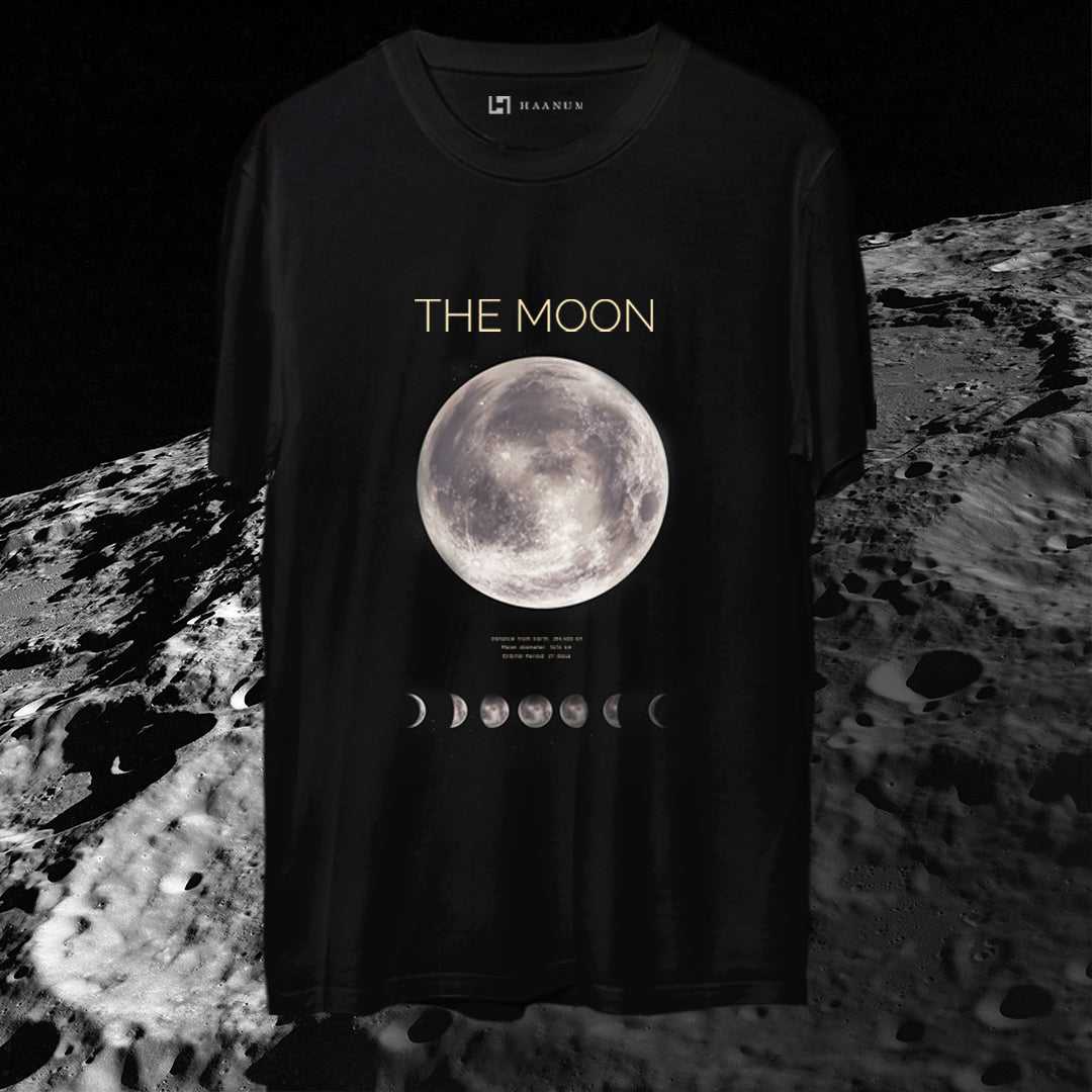 Moon Round Neck Half Sleeve Unisex T-Shirt - Haanum