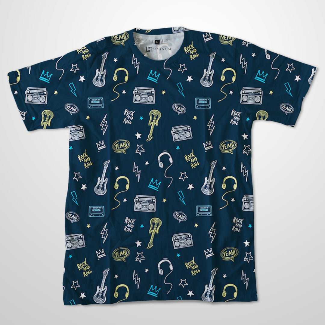 Music Full Print Half Sleeve Unisex T-Shirt - Haanum
