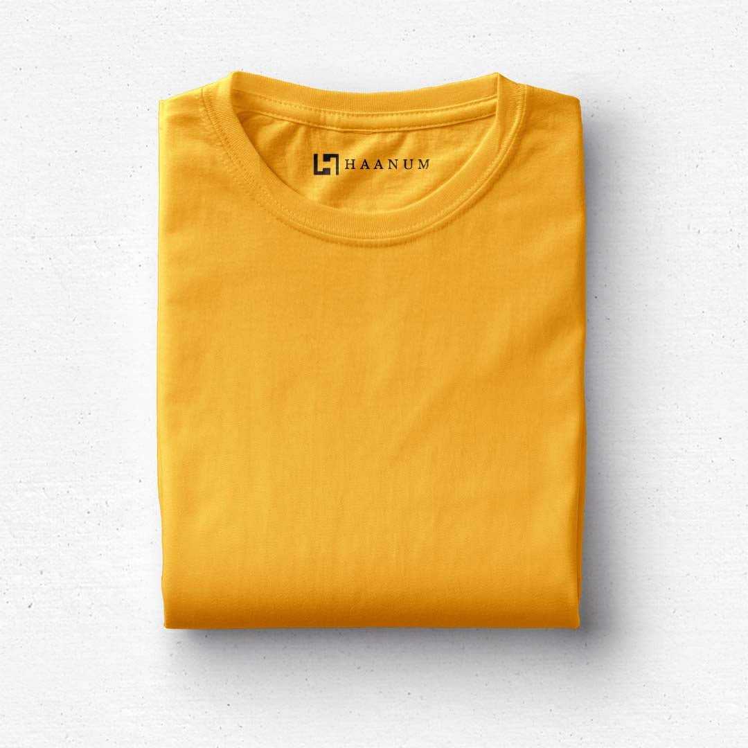 Mustard Crew Neck Half Sleeve Unisex T-shirt - Haanum