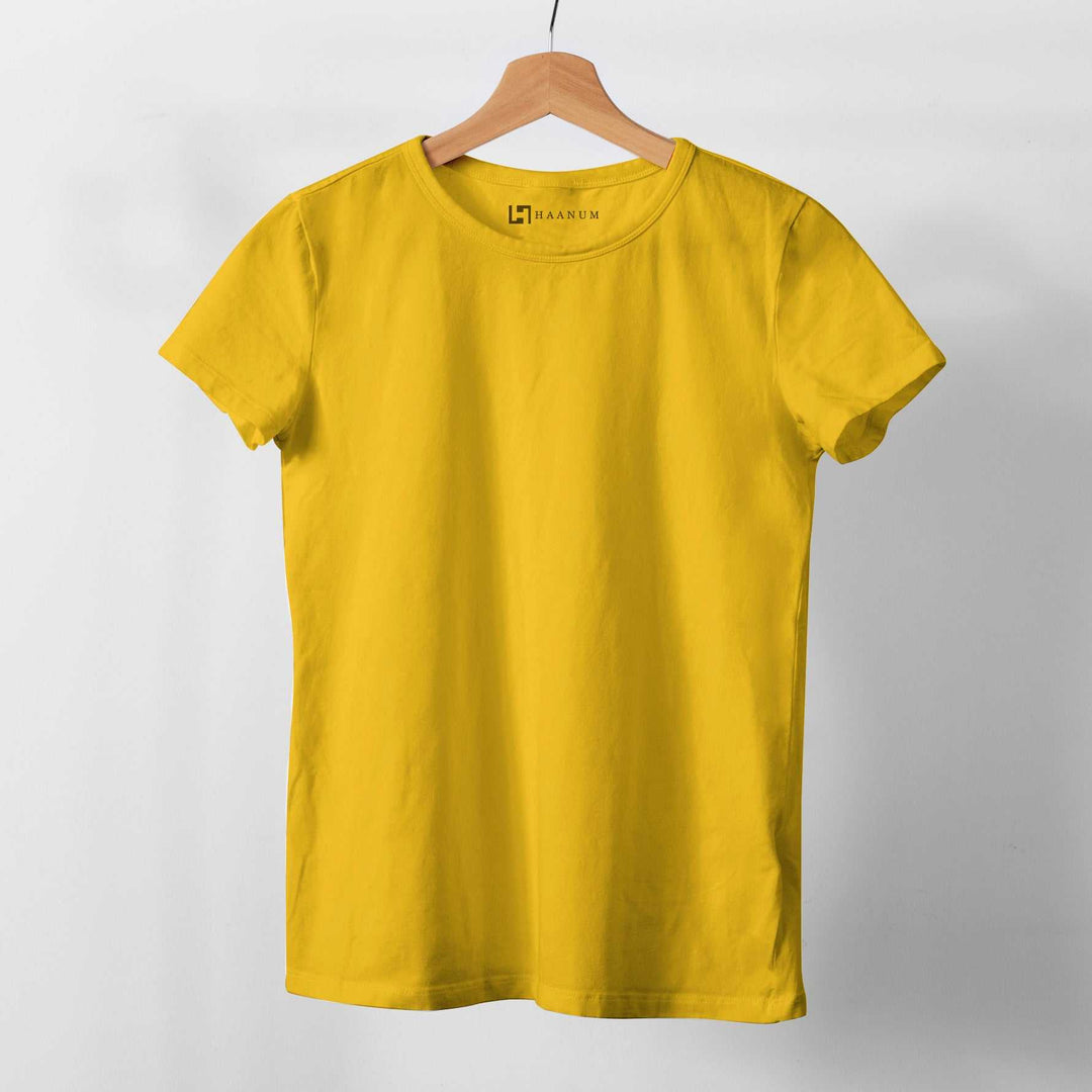 Mustard Crew Neck  Half Sleeve Women's T-shirt