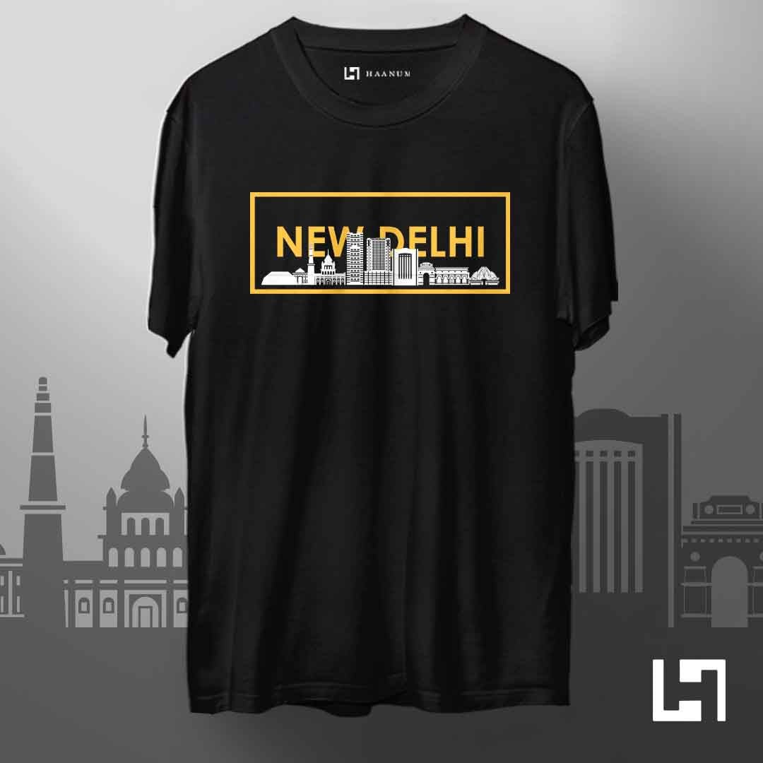 New Delhi Crew Neck Half Sleeve Unisex T-Shirt - Haanum