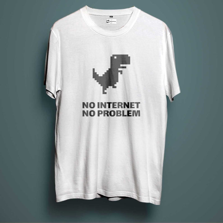 No Internet No Problem Crew Neck  Sleeve Unisex T-Shirt - Haanum