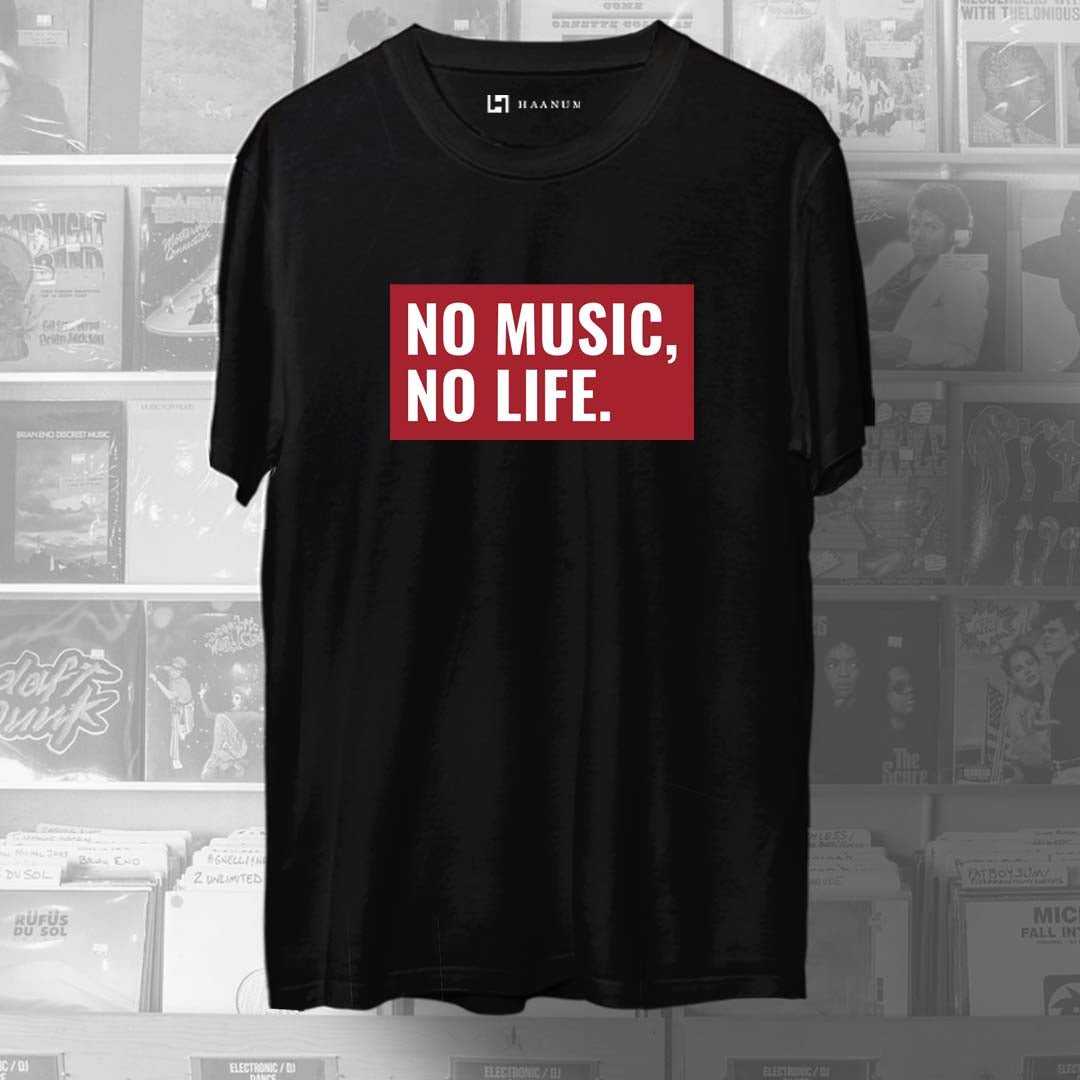 No Music No Life Crew Neck  Half Sleeve Unisex T-Shirt