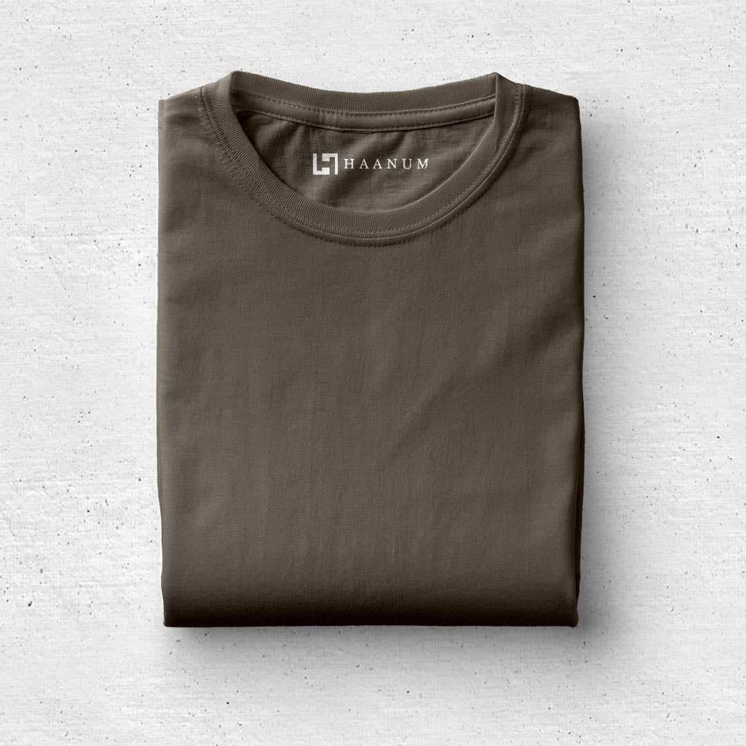 Olive Crew Neck Half Sleeve Unisex T-Shirt - Haanum