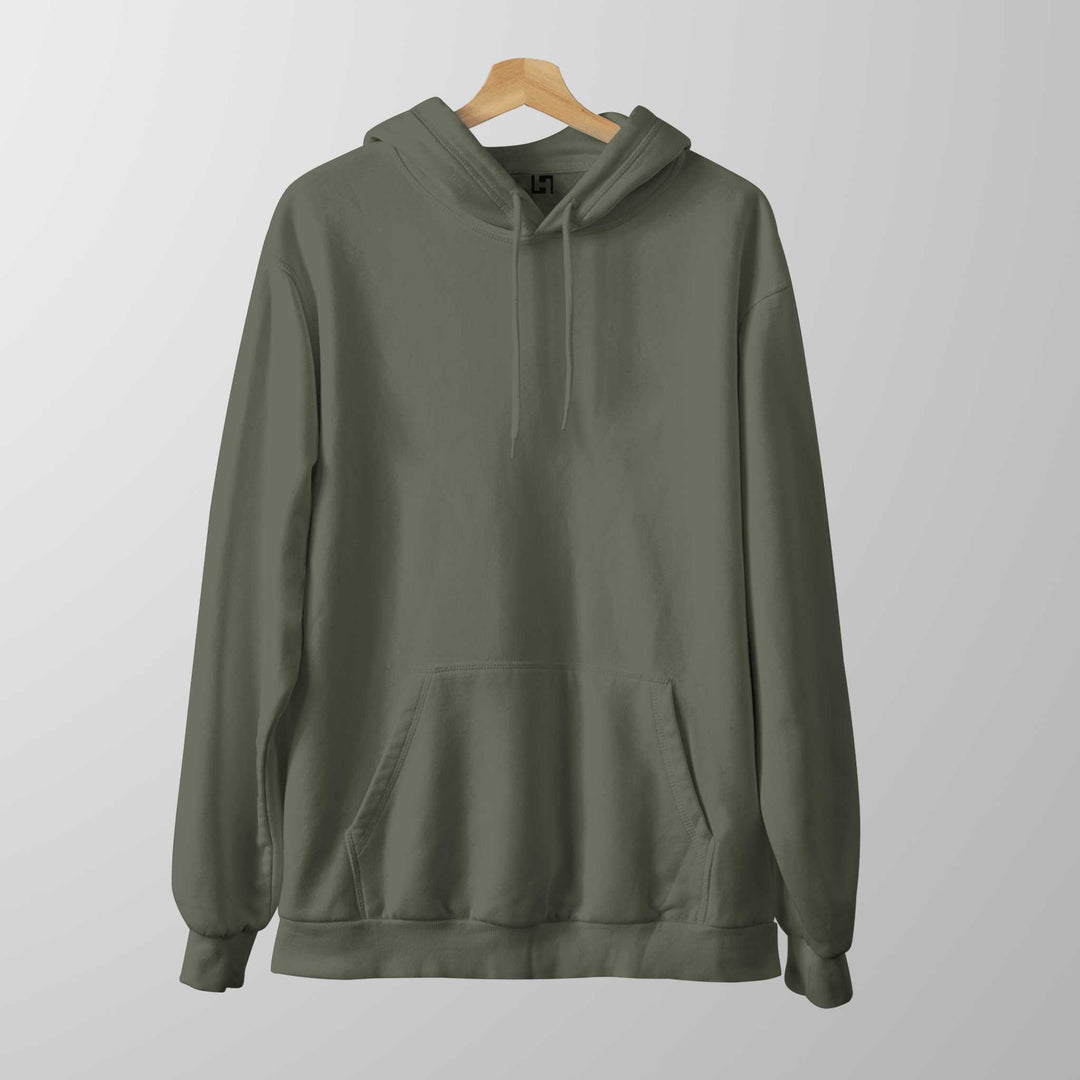 Olive Unisex Hoodie Plain - Haanum