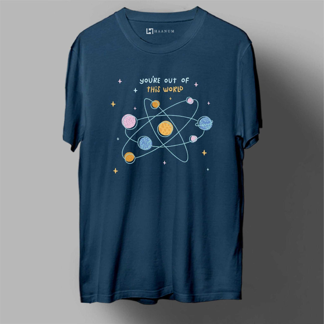 Out Of This World Round Neck Half Sleeve Unisex T-Shirt - Haanum