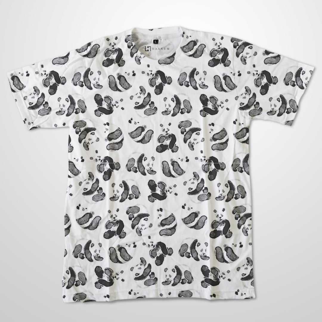 Pandas Full Print Half Sleeve Unisex T-Shirt - Haanum