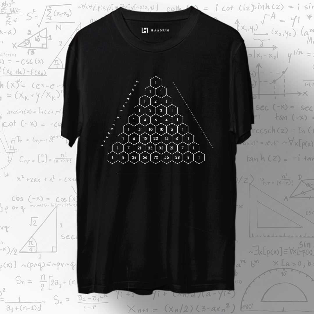 Pascal's Triangle Round Neck Half Sleeve Unisex T-Shirt - Haanum