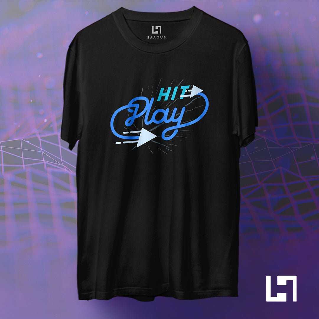 Play Song in Loop Crew Neck Half Sleeve Unisex T-shirt - Haanum