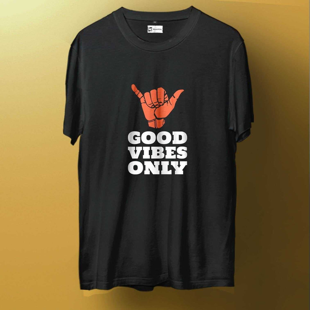 Positive Vibes Crew Neck Sleeve Unisex T-Shirt - Haanum