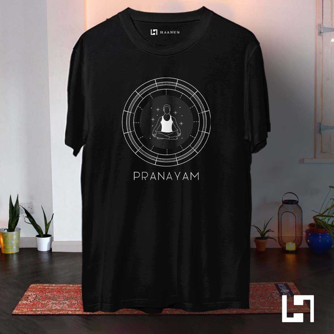 Pranayam Yoga Crew Neck Half Sleeve Unisex T-Shirt - Haanum