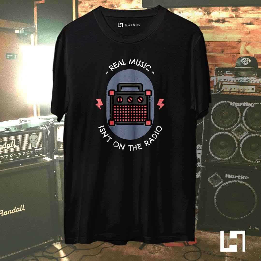 Real Music Crew Neck Half Sleeve Unisex T-Shirt - Haanum