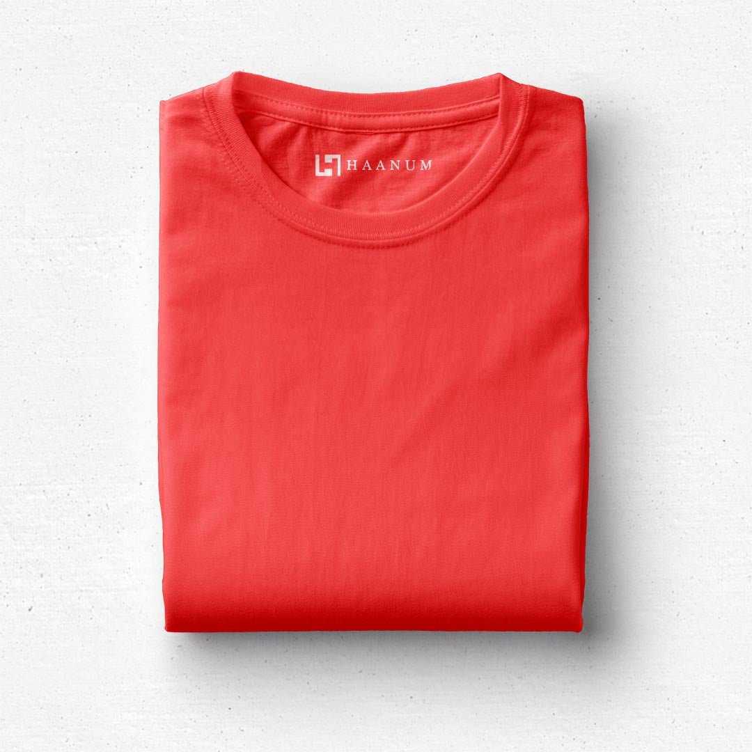 Red Crew Neck  Half Sleeve Unisex T-shirt - Haanum