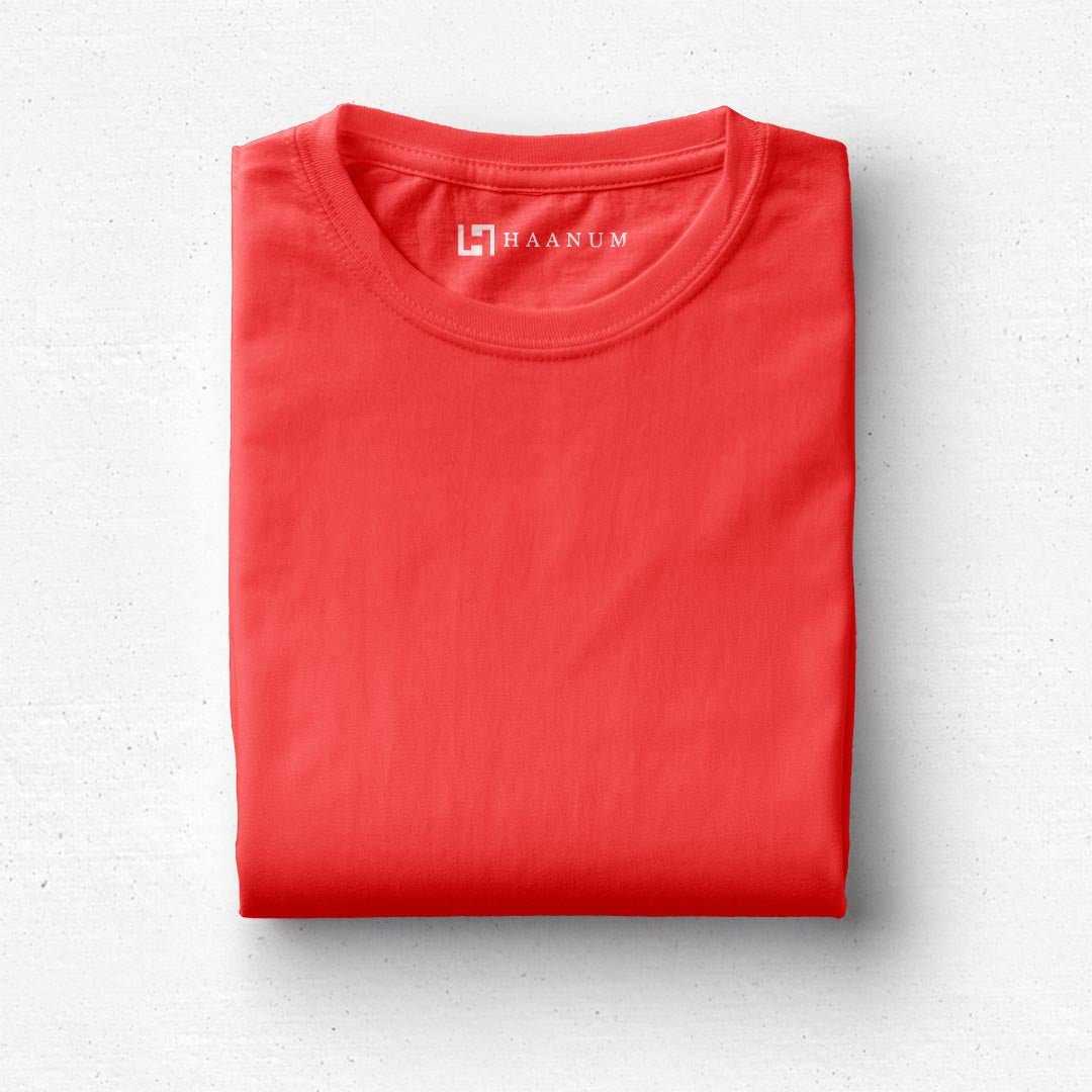 Red Crew Neck Half Sleeve Unisex T-shirt - Haanum