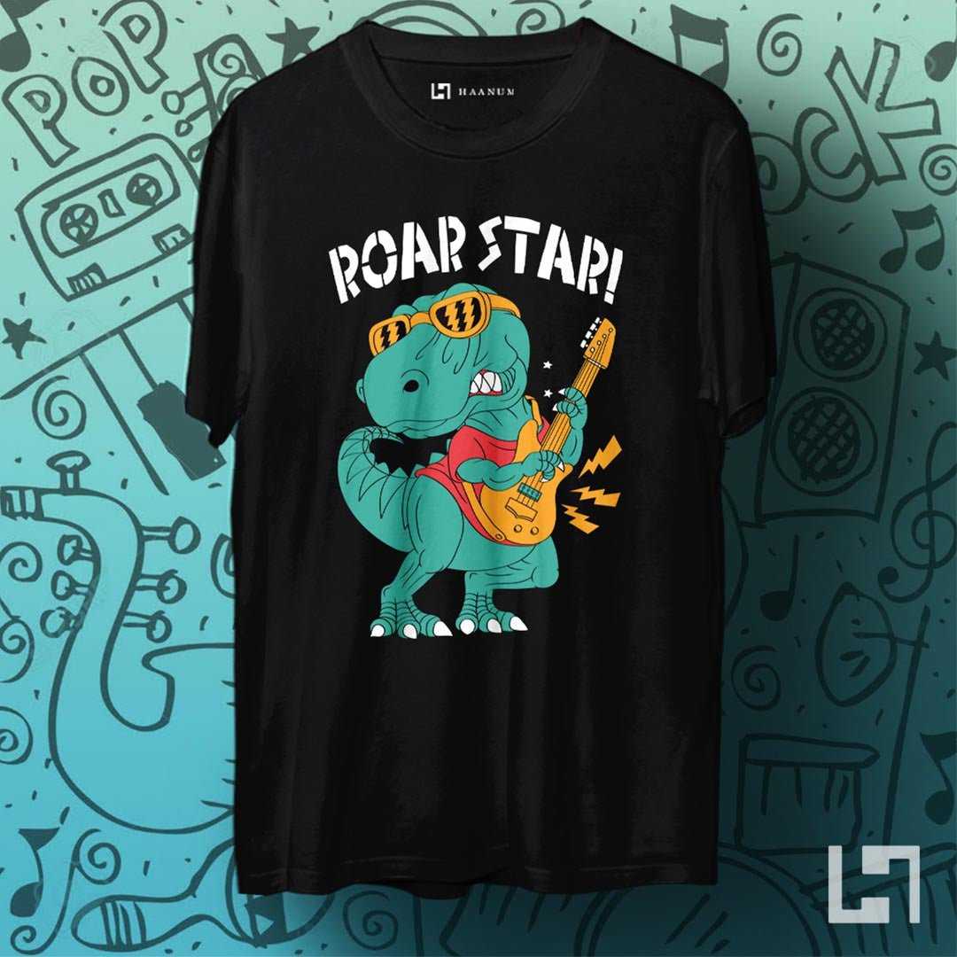 Roar Star Crew Neck Half Sleeve Unisex T-Shirt - Haanum