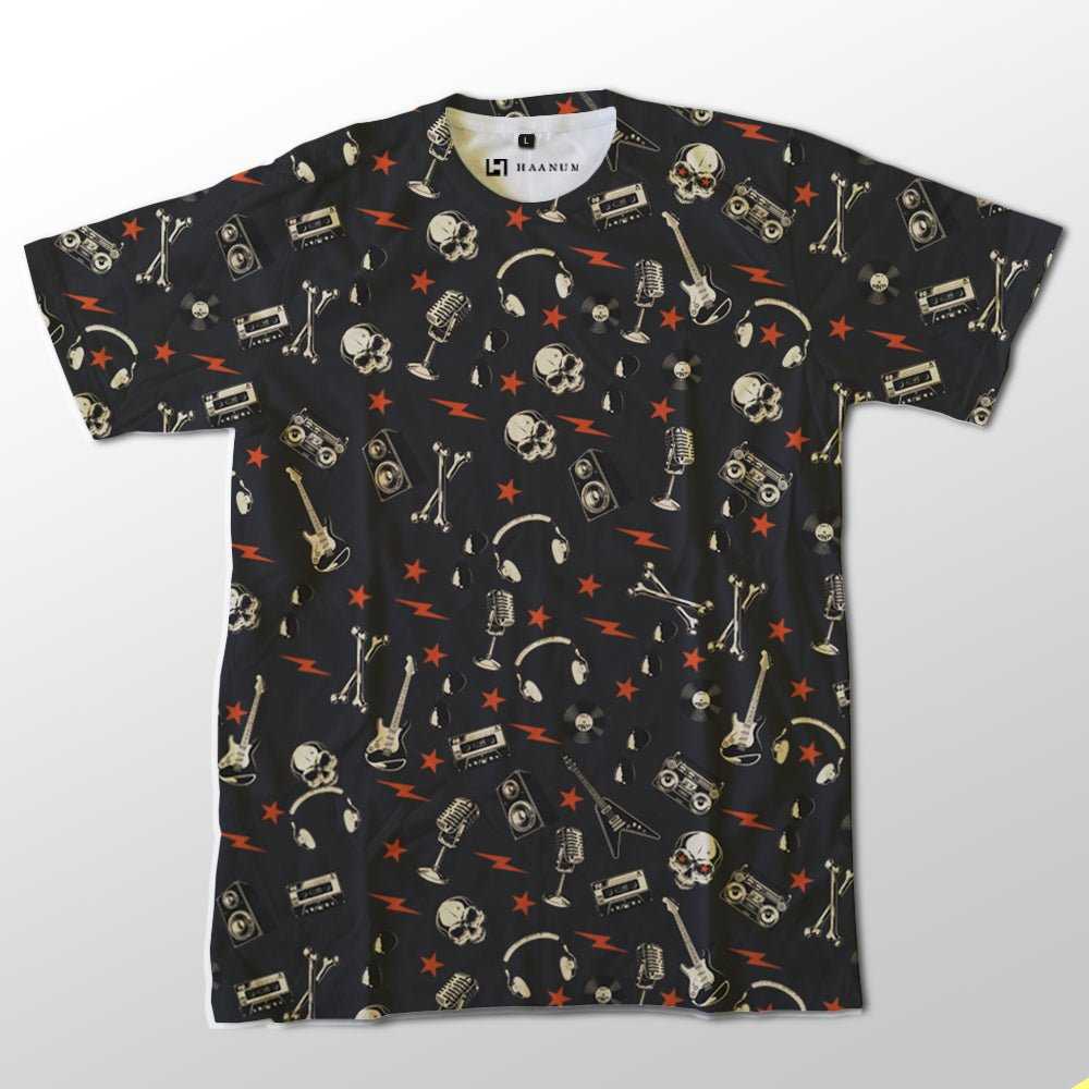 Rock and Roll Full Print Half Sleeve Unisex T-Shirt - Haanum