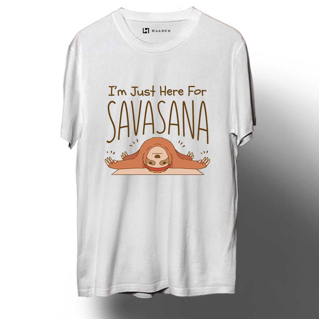 Savasana Round Neck Half Sleeve Unisex T-Shirt - Haanum