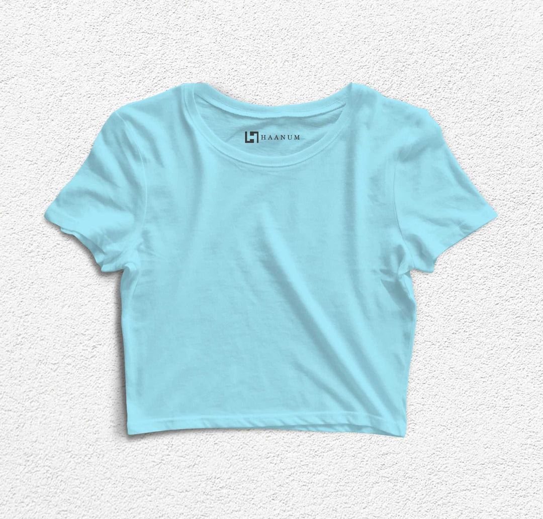 Sky Blue Crop Top For Women - Haanum