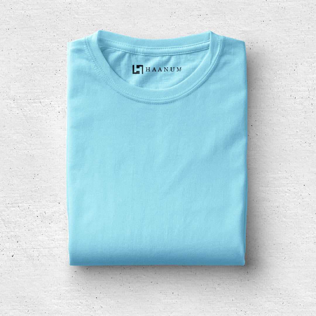 Sky Blue Crew Neck Half Sleeve Unisex T-shirt - Haanum