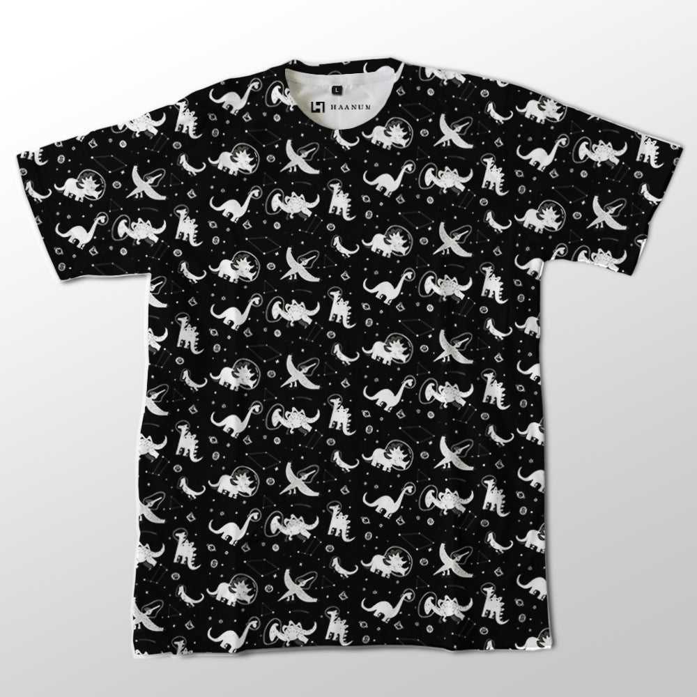 Space Dinosaurs Full Print Half Sleeve Unisex T-Shirt - Haanum