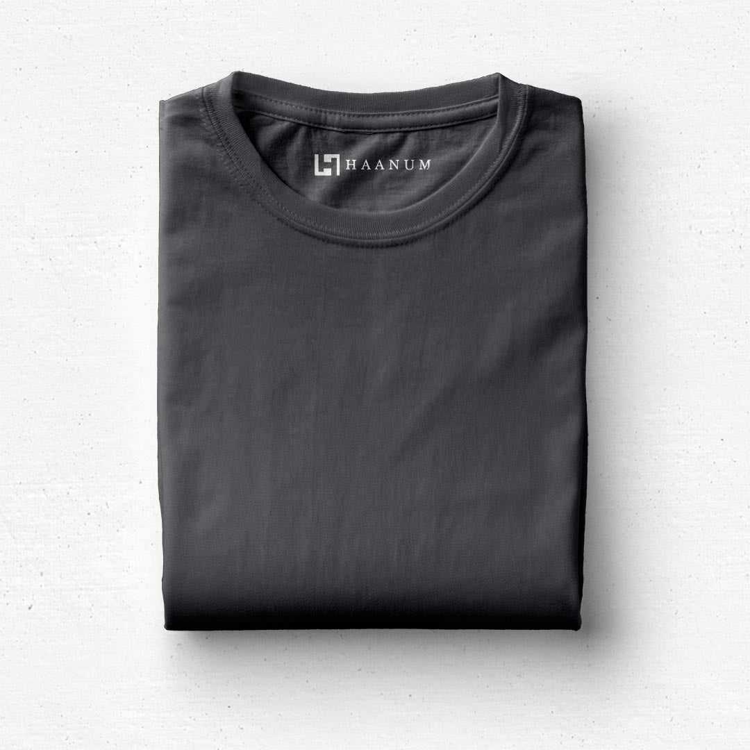 Steel Grey Crew Neck Half Sleeve Unisex T-shirt - Haanum