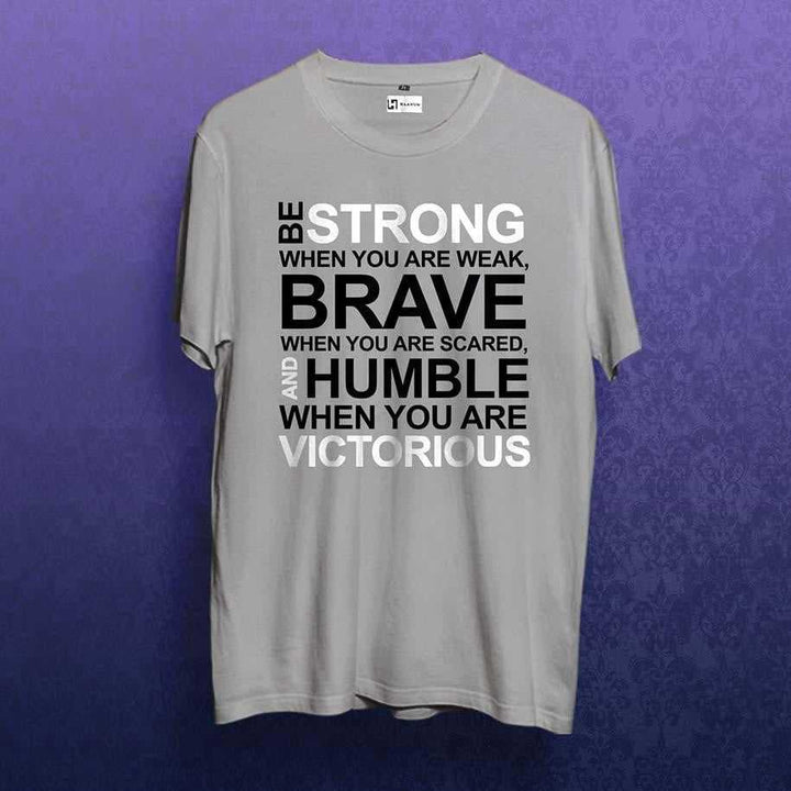 Strong, Brave & Humble Crew Neck Sleeve Unisex T-Shirt - Haanum