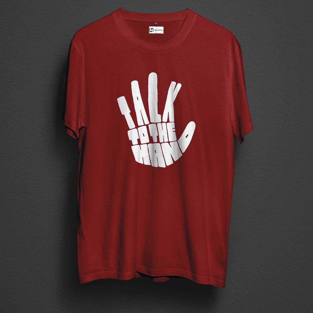 Talk To The Hand Crew Neck Sleeve Unisex T-Shirt - Haanum
