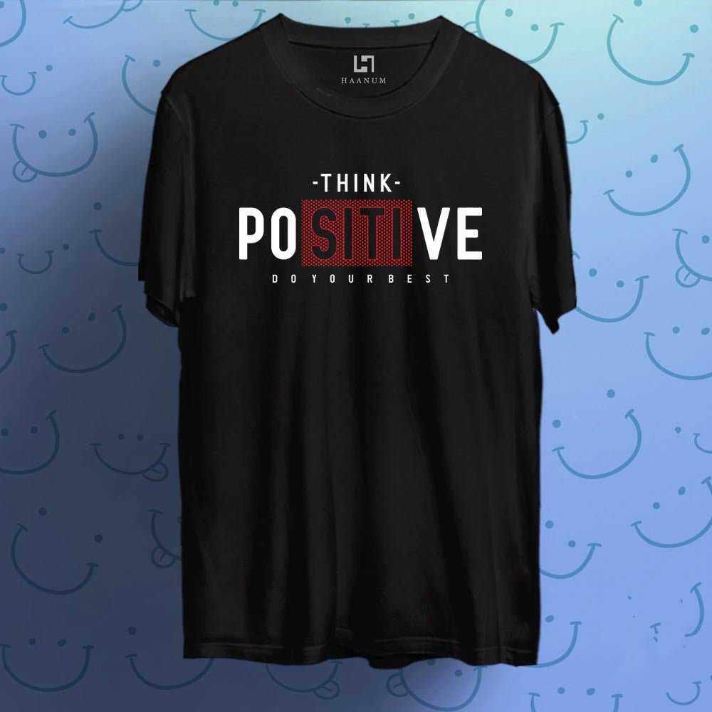 Think Positive Crew Neck Half Sleeve Unisex T-Shirt - Haanum