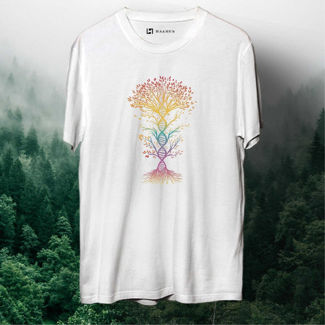 Tree DNA Round Neck Half Sleeve Unisex T-Shirt - Haanum