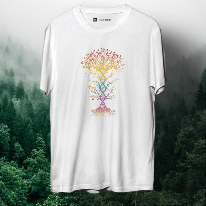 Tree DNA Round Neck Half Sleeve Unisex T-Shirt - Haanum