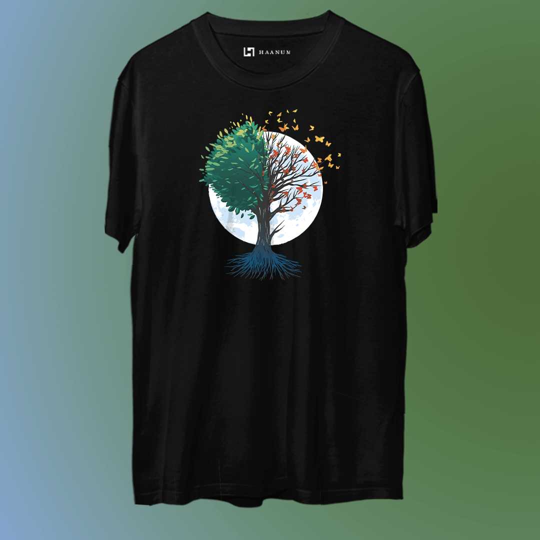 Trees Of Life Round Neck Sleeve Unisex T-Shirt - Haanum