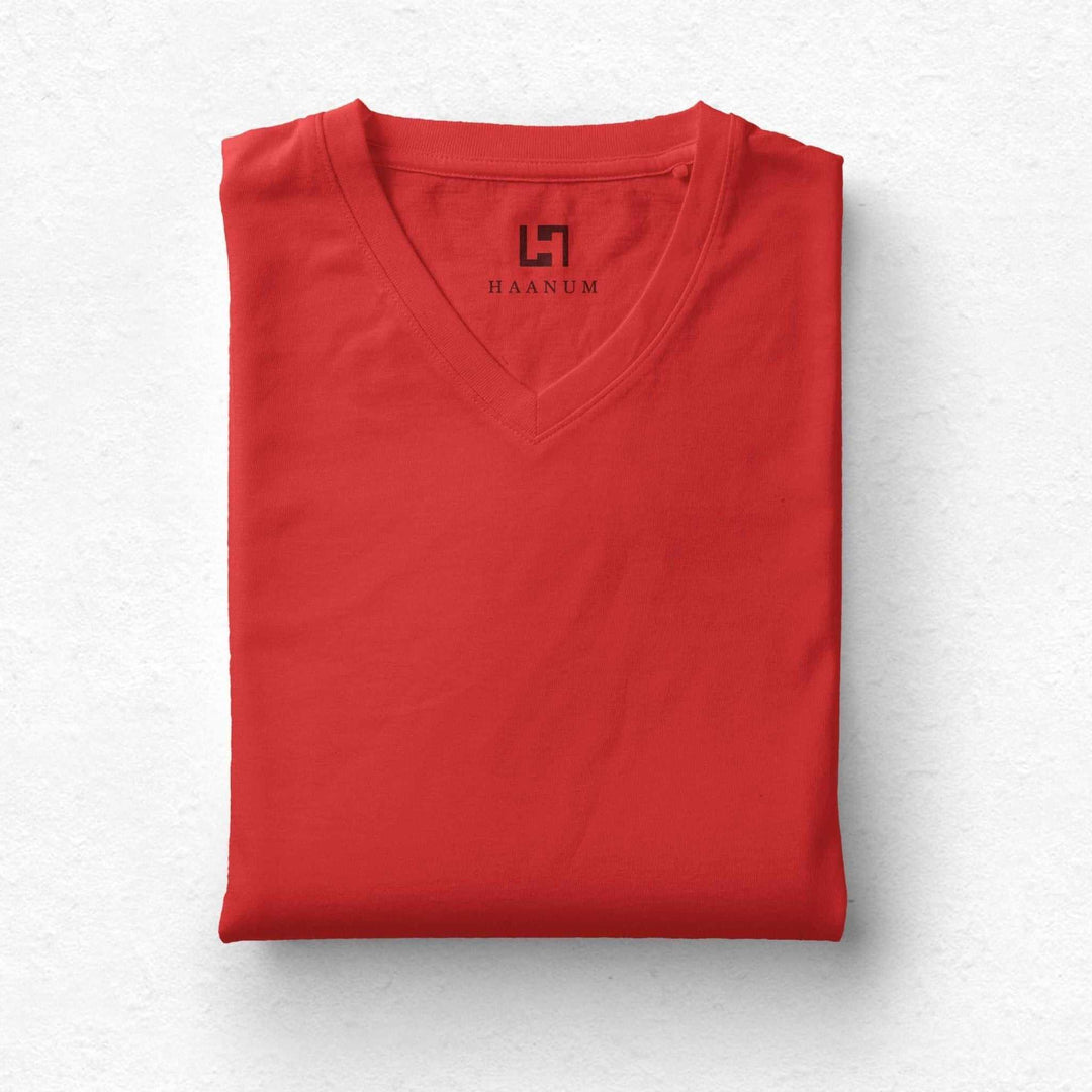 V-neck Half Sleeve Unisex T-shirts - Haanum