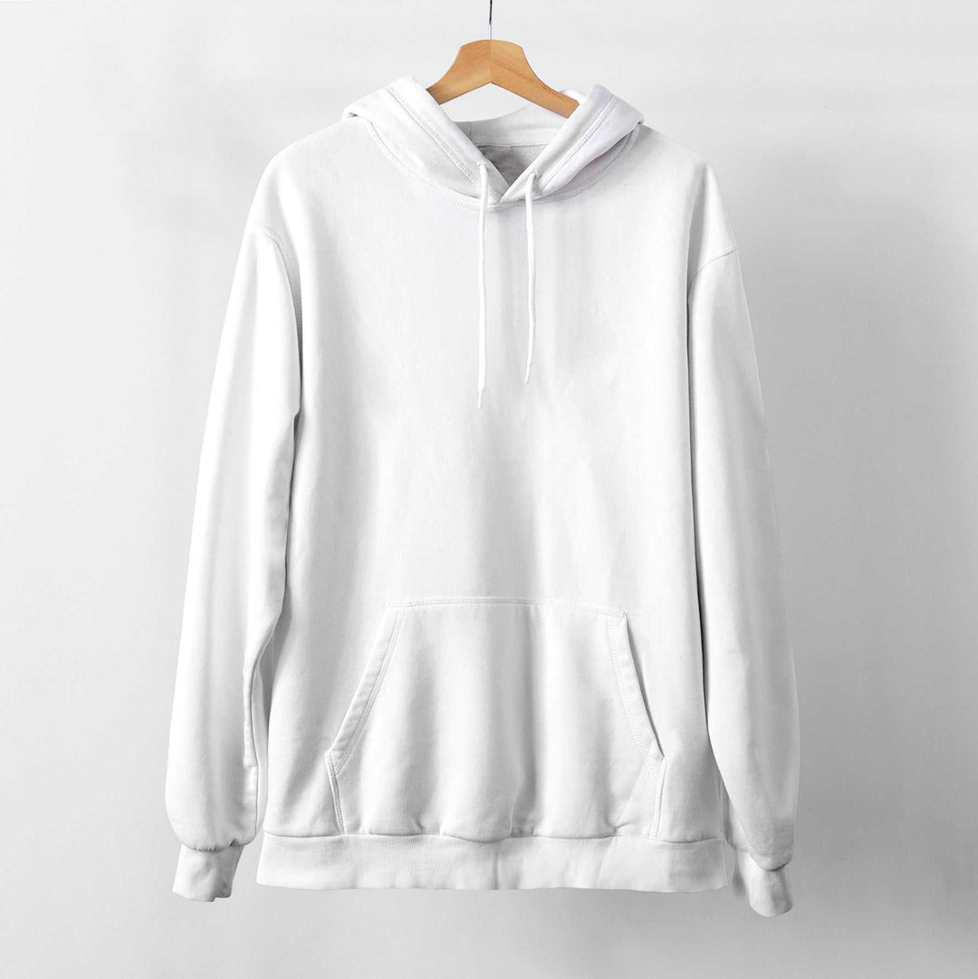 White Unisex Hoodie Plain - Haanum