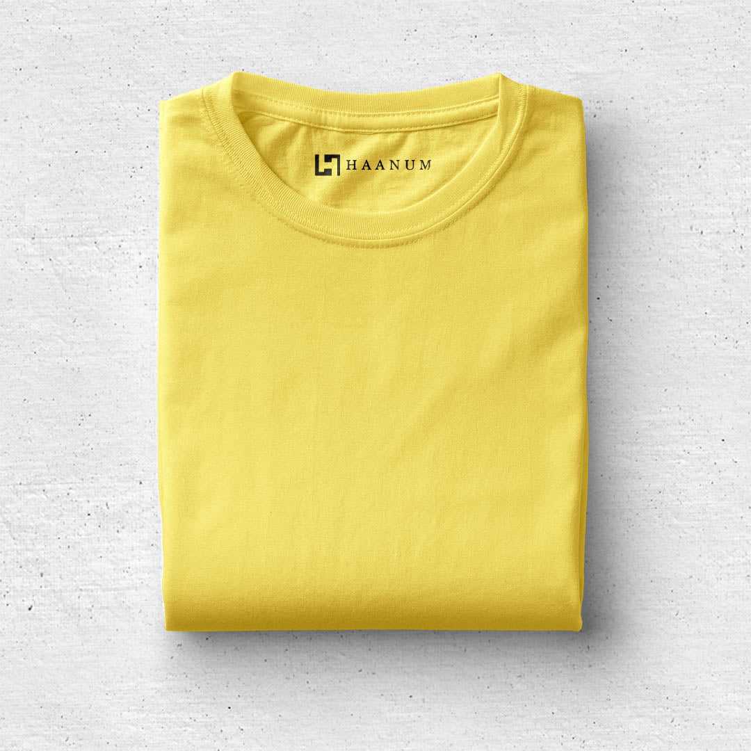 Yellow Crew Neck  Half Sleeve Unisex T-shirt - Haanum