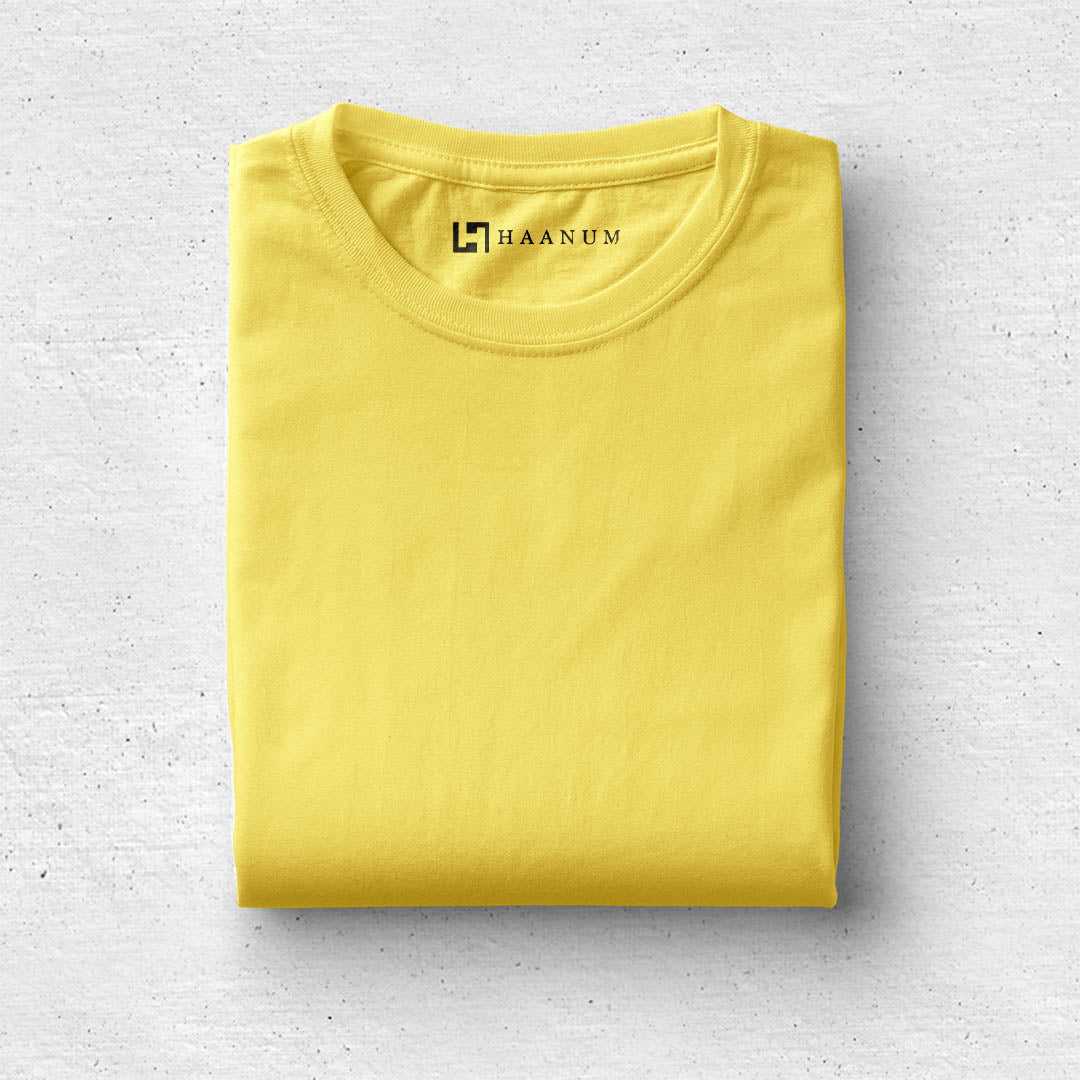 Yellow Crew Neck Half Sleeve Unisex T-shirt - Haanum