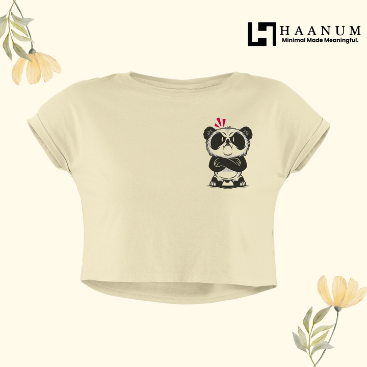 Angry Panda Crop Top For Women
