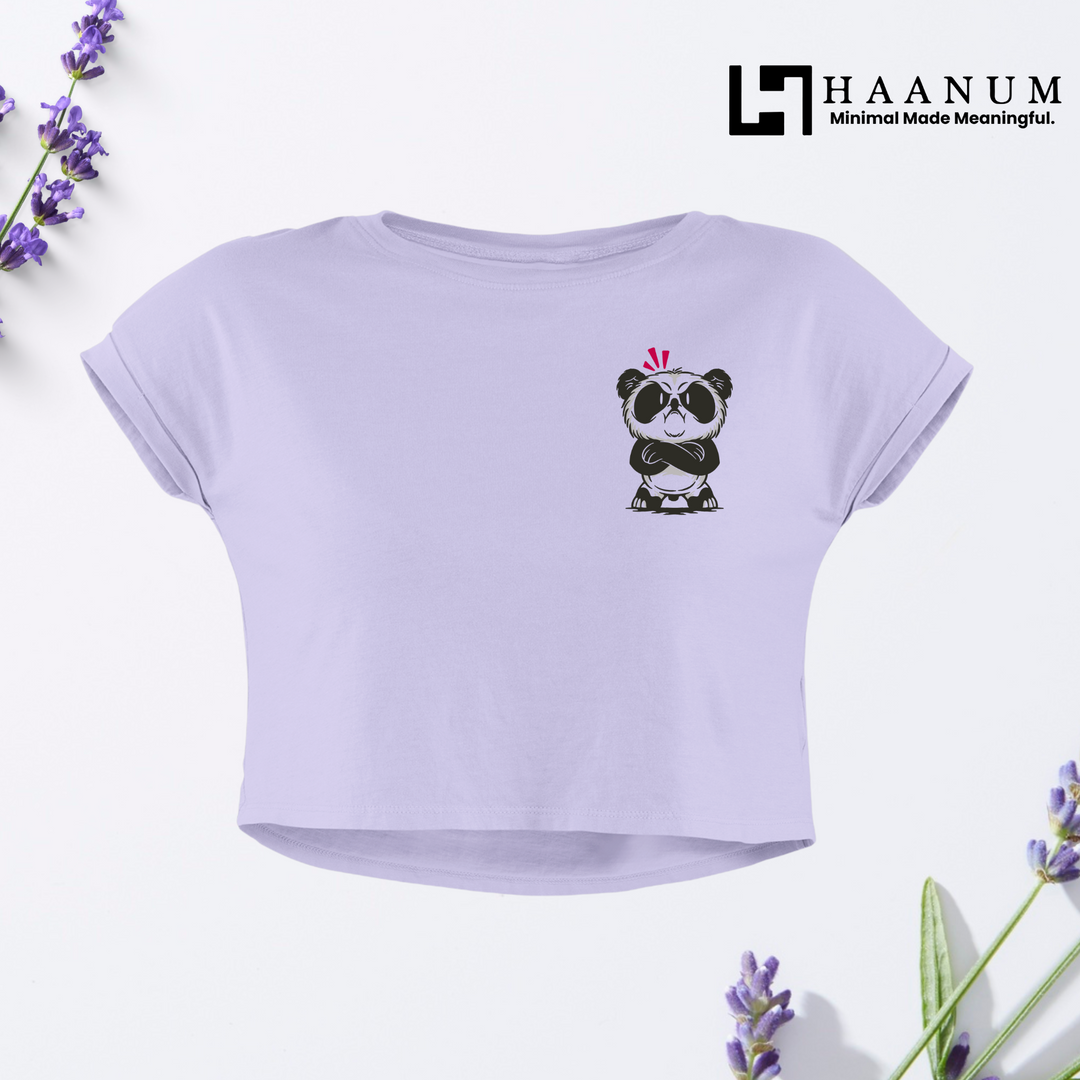 Angry Panda Crop Top For Women