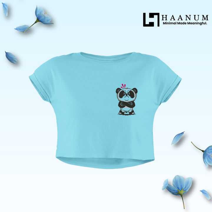 Angry Panda Crop Top For Women