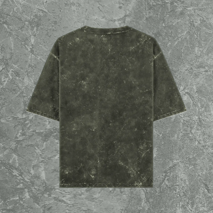 Acid Wash Oversized  T-Shirts Plain Crew Neck