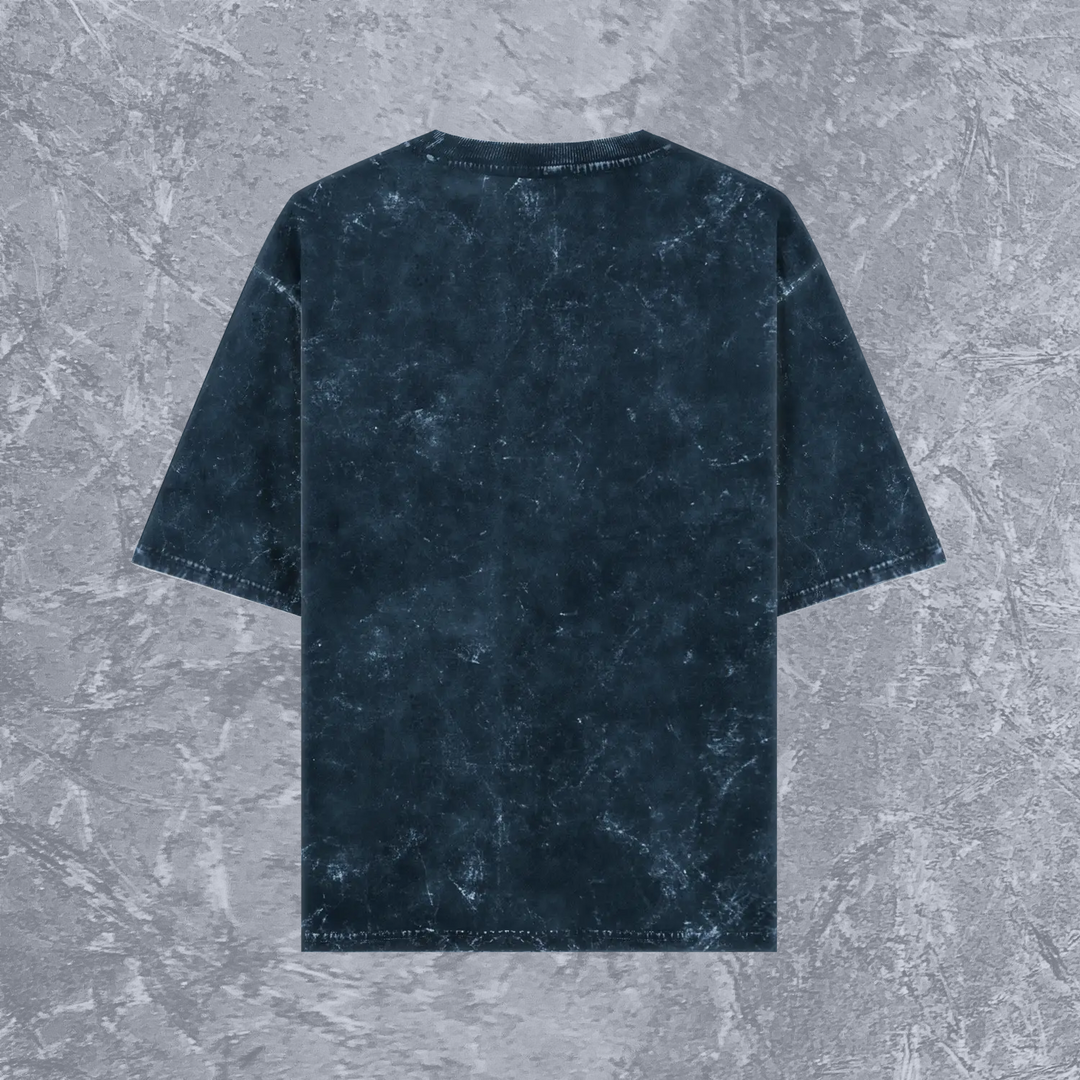 Acid Wash Oversized  T-Shirts Plain Crew Neck