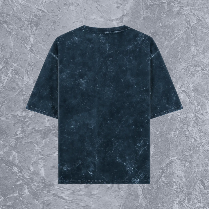Acid Wash Oversized  T-Shirts Plain Crew Neck