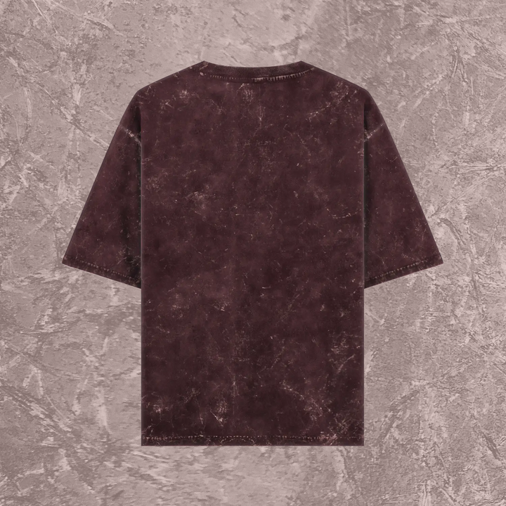 Acid Wash Oversized  T-Shirts Plain Crew Neck