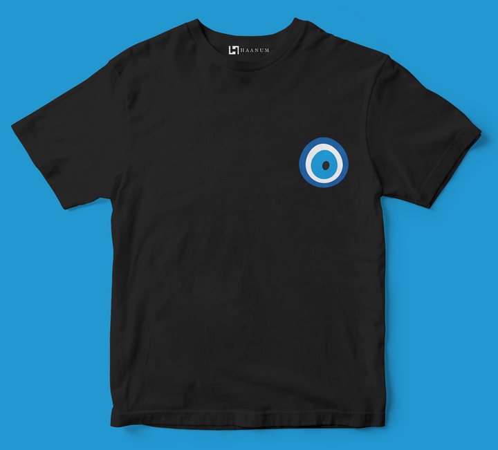 Evil Eye Pocket Design Round Neck Half Sleeve Unisex T-Shirt