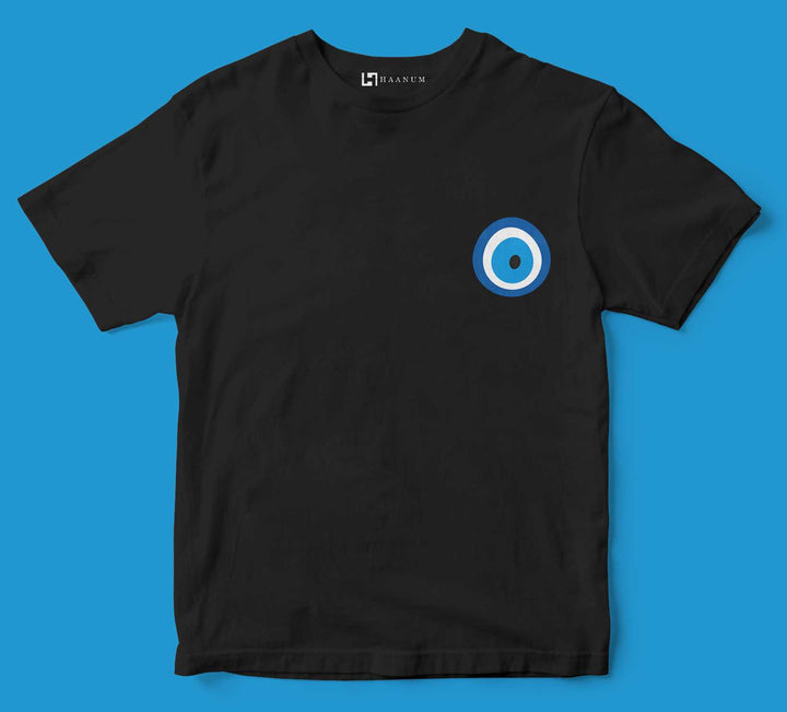 Evil Eye Pocket Design Round Neck Half Sleeve Unisex T-Shirt